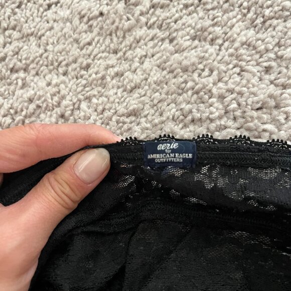 Aerie Black Lace Bandeau Top - Small - Picture 4 of 4